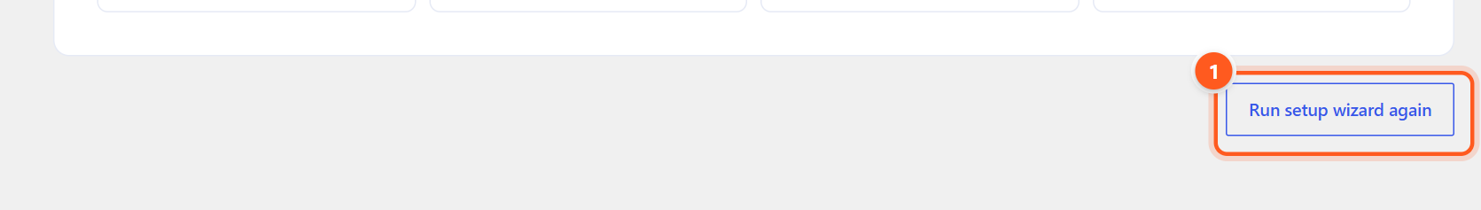 The Run setup wizard again button at the bottom of the Schema Types screen.